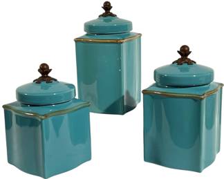 Southern Living At Home Teal Canisters 