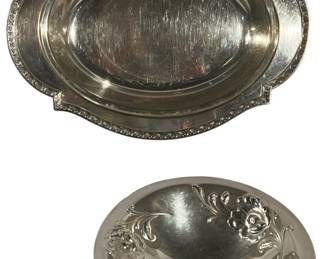 Rose Theme Silver Plate Bowls 