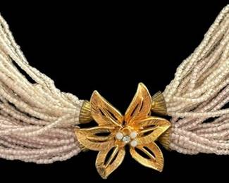 Vintage Seed Bead Torsade Necklace 