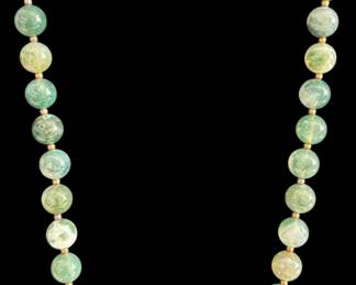 Jade Bead Strand Necklace 