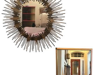Iron Starburst Oval Gold Tone Mirrors 