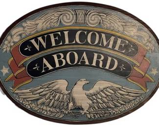 Vtg. Yorkraft Welcome Aboard Sign 