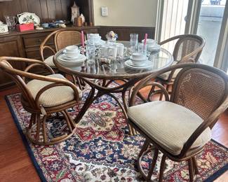Incredible Rattan and Bamboo Dinette Set