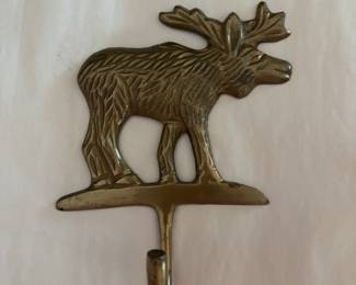 Vintage Brass Moose Hook