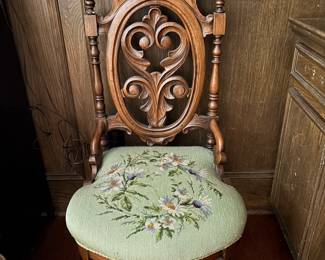 Antique Needlepoint Chair