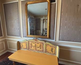 French Hand Painted Bench 
