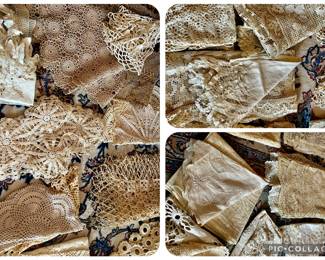 Antique and vintage hand crocheted lace