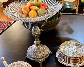 Sterling Silver Compote Centerpiece, Stone Fruit
