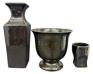 Black Ceramic Vases