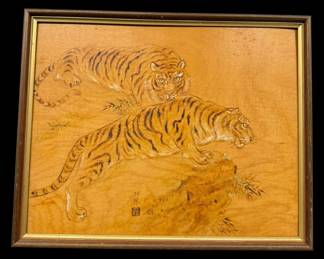 Tiger Wood Burned Artwork