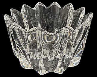 Orrefors Stamped Crystal Fleur Bowl