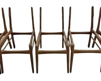 Set Of Six Wooden Chair Frames