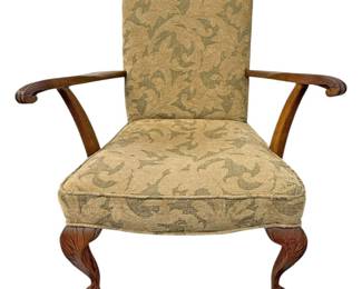 Wooden Armchair wUpholstered Seat