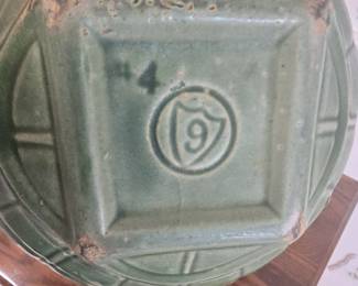 antique McCoy's windowpane bowl bottom markings