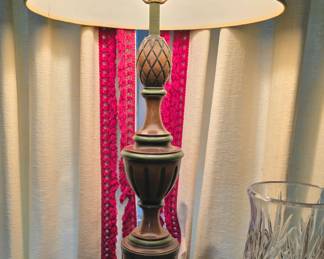 Close-up of the 1960s Early American-style lamp