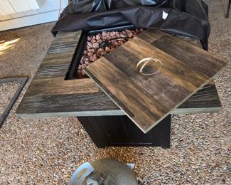 firepit with gas tank and cover