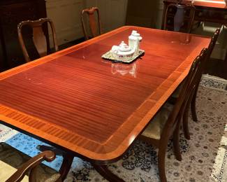 INLAID DINING ROOM TABLE , PAINE FURNITURE
