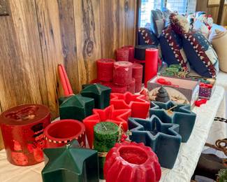 Massive selection of Christmas candles.