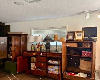 Solid wood furniture, hats, and board games.