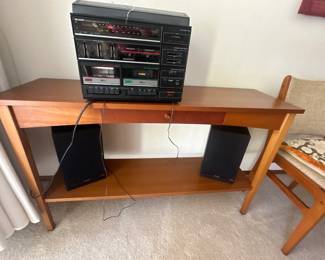 Teak sofa table & stereo system