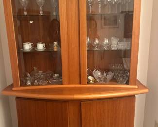Teak display cabinet (bow front)