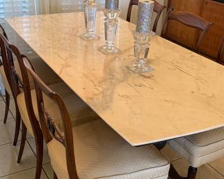 French, Art Deco Dining Table 6/Chairs