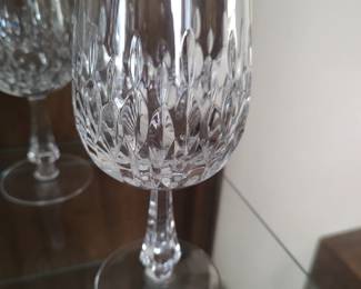 Gorham crystal stemware.  Vertical cut design