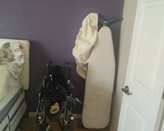 Wheelchair, ironing board