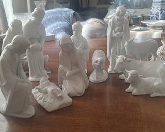 11 piece Crown D Dresden porcelain nativity set