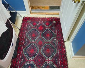 Vintage Turkmen Rug, Condition Noted