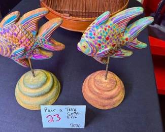 Pair of Terracotta Fish