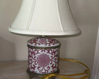 Vintage Ginger Jar Lamp with Floral Motif