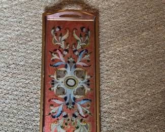 Antique Tole Tray with Floral Gilt Decoration