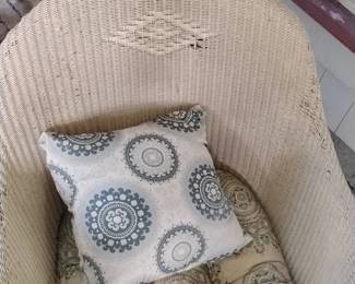 Vintage Wicker Armchair with Cushions