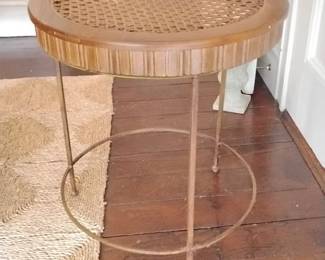 Mid Century Modern Cane Top Side Table