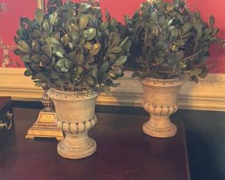 Artificial Boxwood Topiary in Urn Planters