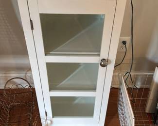 White Display Cabinet with Glass Door