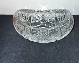 Cut Crystal Oval Bowl