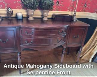 Antique Mahogany Sideboard with Serpentine Front