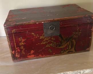 Antique Chinese Export Lacquer Trunk