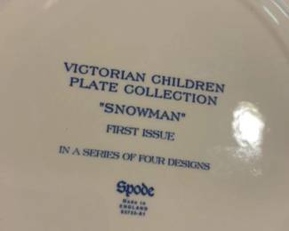 Spode "Snowman" Victorian Children Plate Collection, First Issue