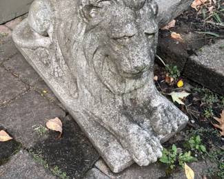 Reclining Lion Garden Statue