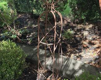 Ornate Wrought Iron Garden Obelisk