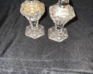 Antique Crystal Salt and Pepper Shakers