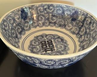 Blue and White Porcelain Double Happiness Bowl