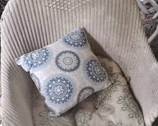 Wicker Armchair with Cushions