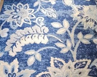 Blue Floral Area Rug