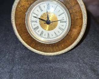 antique Gilt Bronze and Enamel Mantel Clock