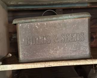 Vintage "Bulbs & Seeds" Copper Planter Box