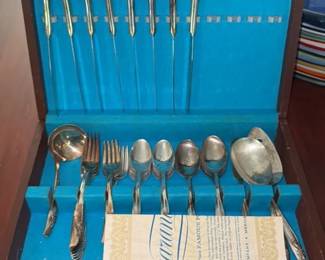 Sterling Silverware in Wooden Case